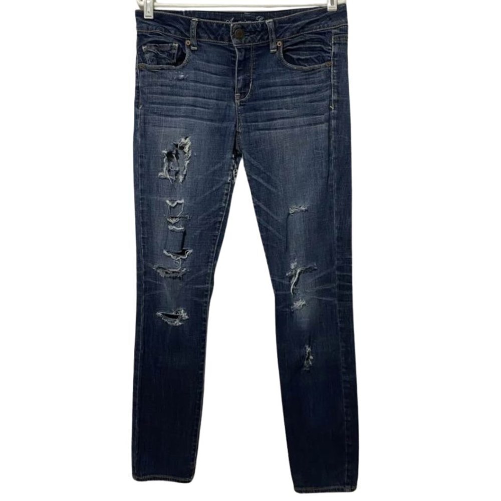American Eagle Super Stretch Distressed Destroyed Grunge Skinny Jeans - Size 8